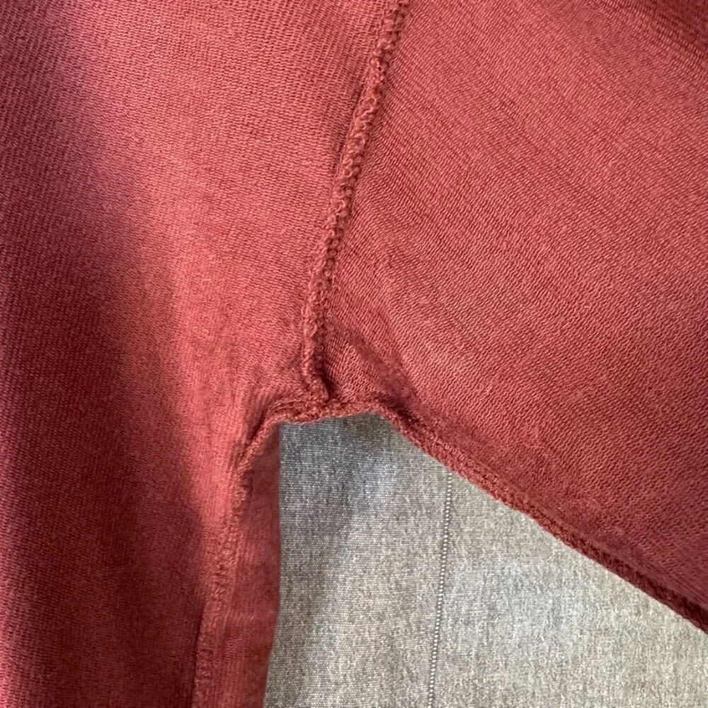 Garnet Hill Terra Cotta Cowl Neck Knit French Terry Long Sleeve Tunic Top Size M - Picture 8 of 13